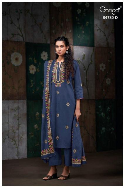 Ganga siyanshi 4780 ikkat dress materials wholesale shops in charminar